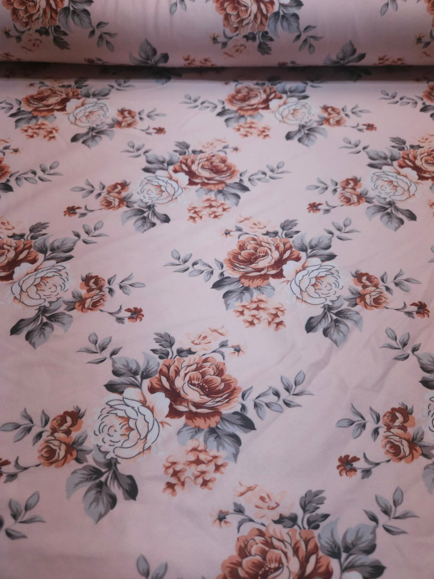 Rose floral pattern on blush DBP
