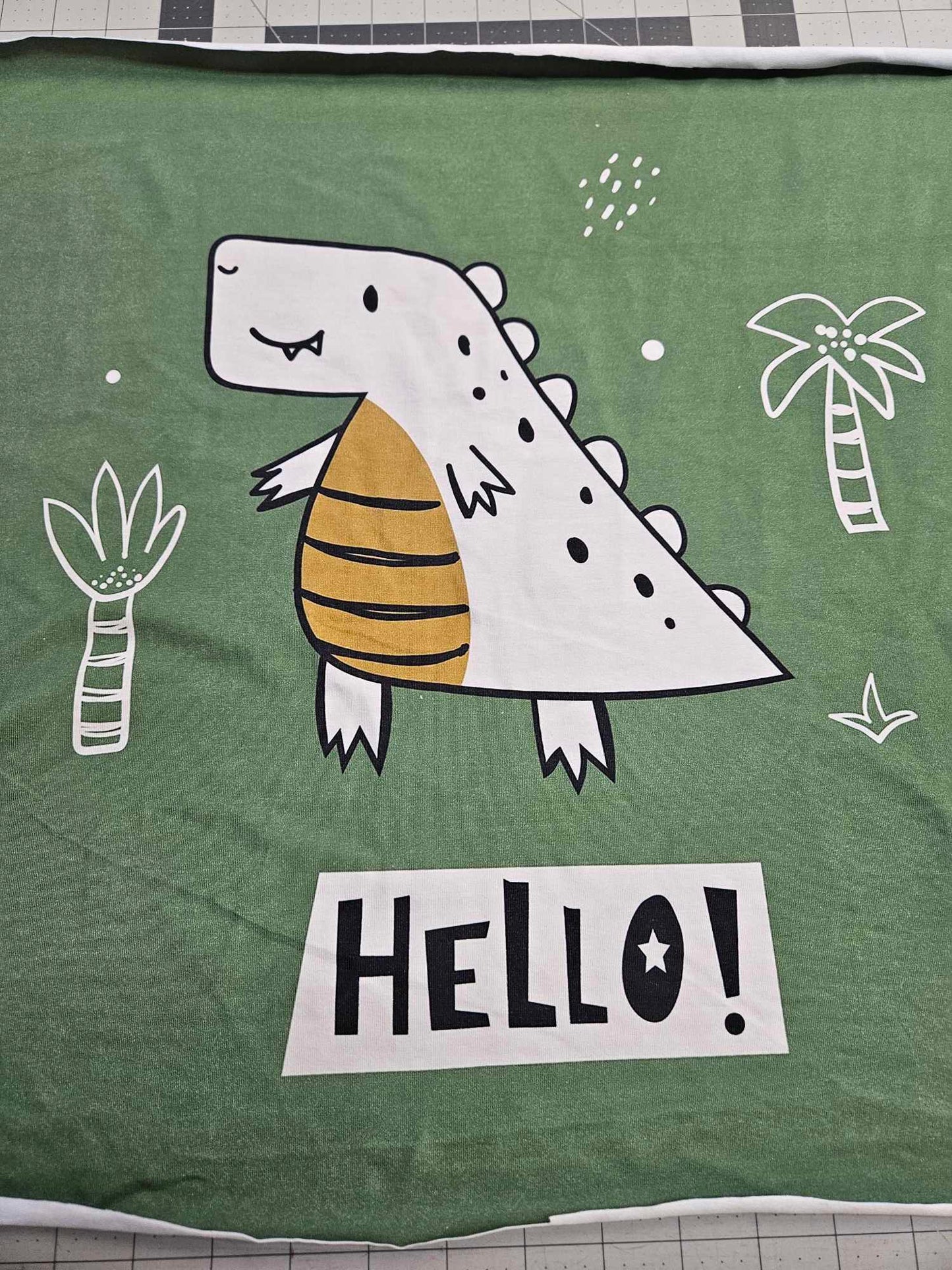 Dinosaur child panel 19x19" CL