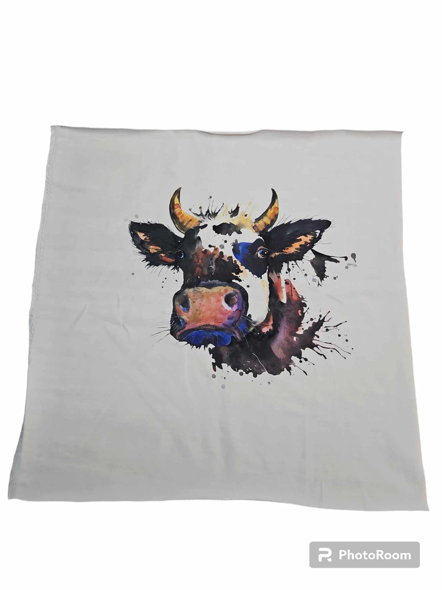 Cow child panel 19x19" CL