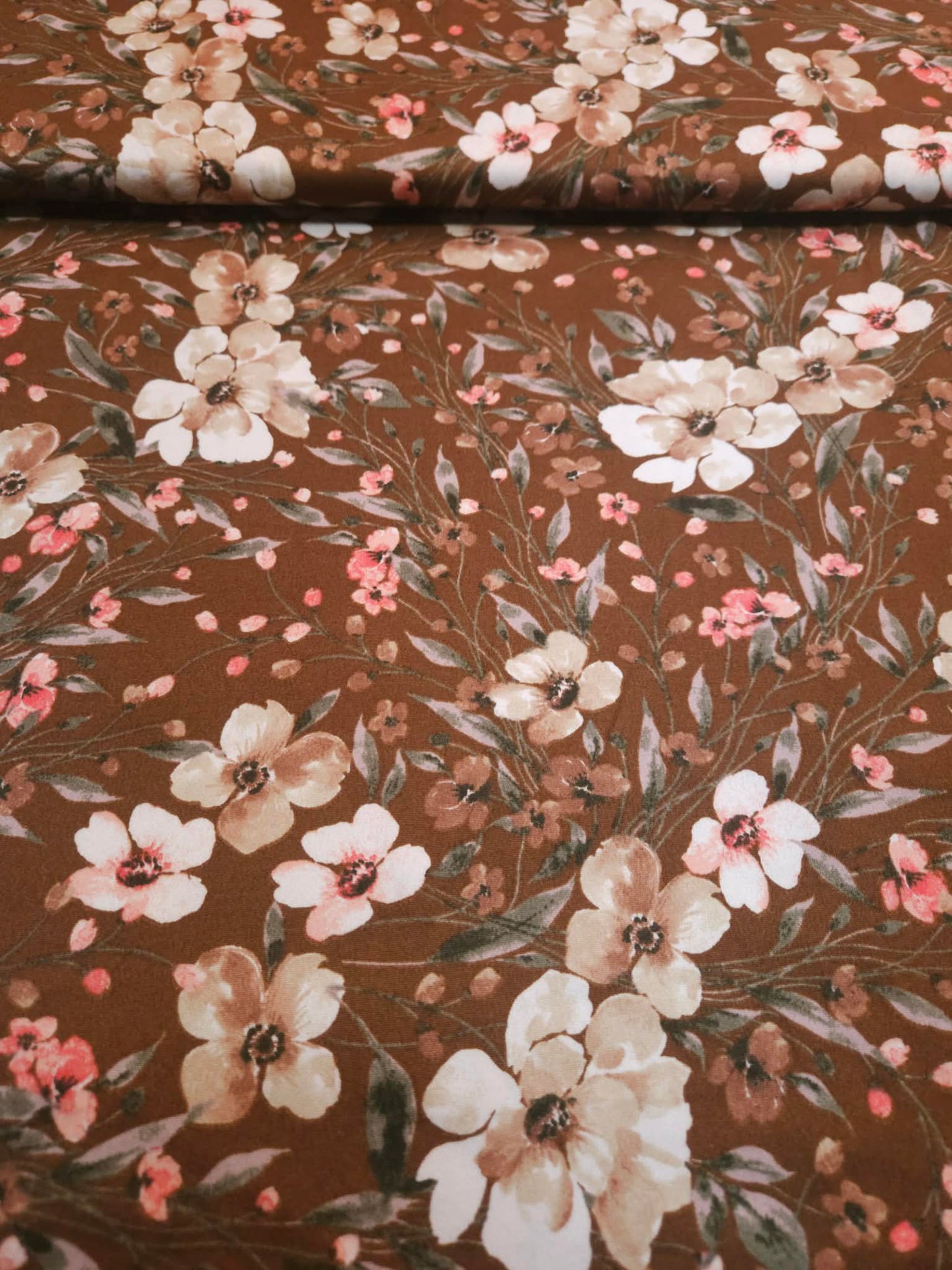 Ditsy floral on dark brown DBP