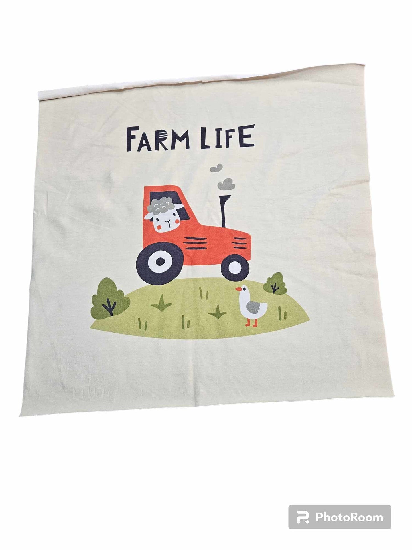 Farm life child panel 19x19" CL