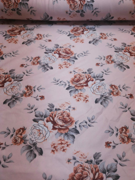 Rose floral pattern on blush DBP
