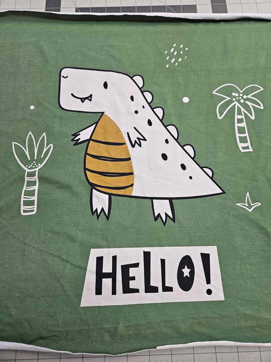 Dinosaur child panel 19x19" CL