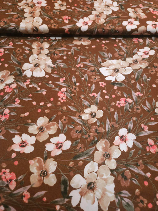 Ditsy floral on  dark brown DBP