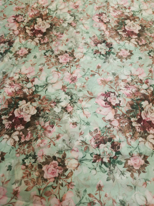 Shabby chic roses on mint DBP